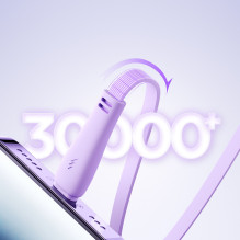 „Joyroom Colorful Series S-A40“ kabelis, įtraukiamas 3in1 USB-A – USB-C / Lightning / Micro USB 1m – violetinė „Joyroom Colorful Series S-A40“ kabelis, įtraukiamas 3in1 USB-A – USB-C / Lightning / Micro USB 1m – violetinė