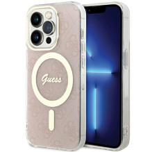 Guess IML 4G MagSafe dėklas iPhone 15 Pro - rožinis