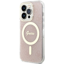 Guess IML 4G MagSafe dėklas iPhone 15 Pro - rožinis