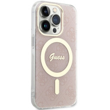 Guess IML 4G MagSafe dėklas iPhone 15 Pro - rožinis