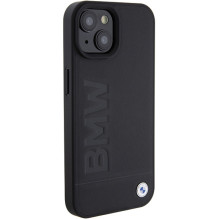 BMW Leather Hot Stamp case for iPhone 15 Plus - black BMW Leather Hot Stamp case for iPhone 15 Plus - black