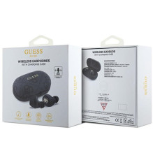 Guess 4G Metal TWS Headphones with ENC Charging Station - Black