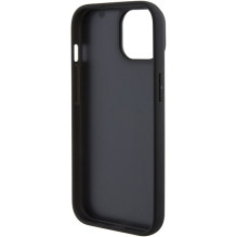 BMW Leather Hot Stamp dėklas iPhone 15 Plus - juodas BMW Leather Hot Stamp dėklas iPhone 15 Plus - juodas