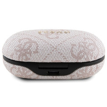 TWS Guess 4G Metalinės Bluetooth ausinės su ENC prijungimo stotele - rožinės spalvos