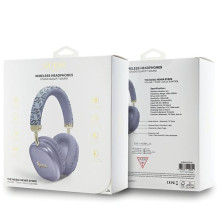 Guess GCube Metallic Script Logo Headphones - Purple