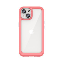 Outer Space sustiprintas dėklas su lanksčiu rėmeliu iPhone 15 - raudonas Outer Space sustiprintas dėklas su lanksčiu rėmeliu iPhone 15 - raudonas