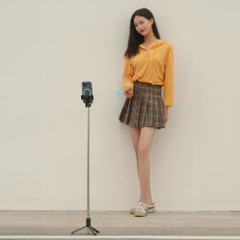 Selfie stick WHS1Y telescopic tripod 1m with phone holder - black