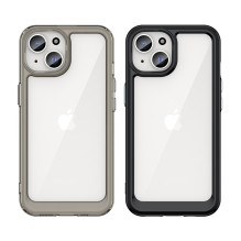 Outer Space sustiprintas dėklas su lanksčiu rėmeliu iPhone 15 - raudonas Outer Space sustiprintas dėklas su lanksčiu rėmeliu iPhone 15 - raudonas