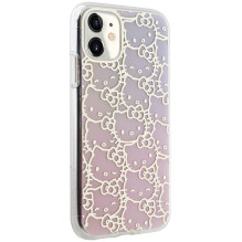 Hello Kitty IML Gradient Electrop Crowded Kitty galvos dėklas, skirtas iPhone 11 / Xr – rožinis
