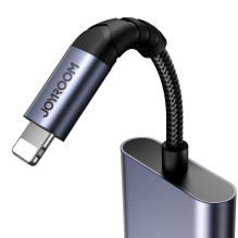 Joyroom SY-L01 Lightning to Lightning / 3,5 mm mini lizdas DAC adapteris 2in1 - juodas Joyroom SY-L01 Lightning to Lightning / 3,5 mm mini lizdas DAC adapteris 2in1 - juodas