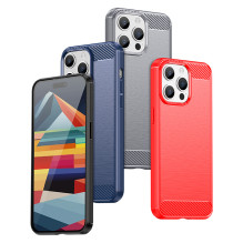 Lankstus anglies rašto dėklas iPhone 15 Pro Carbon Case - mėlynas