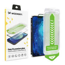 9H tempered glass with mounting frame for iPhone 14 Plus Wozinsky Premium Glass - black 9H tempered glass with mounting frame for iPhone 14 Plus Wozinsky Premium Glass - black