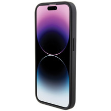 BMW Grip Stand Smooth Carbon dėklas iPhone 15 Pro - juodas