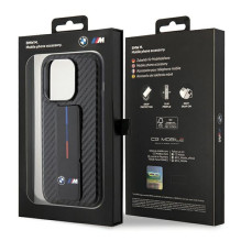 BMW Grip Stand Smooth &amp; Carbon case for iPhone 15 Pro - black
