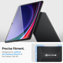 „Spigen Glas.tR EZ Fit“ grūdinto stiklo dėklas, skirtas „Samsung Galaxy Tab S9 11“ X710 / X716B