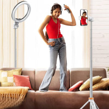 Tech-Protect L03S Bluetooth asmenukių lazda su nuotolinio valdymo pultu, trikojis iki 148 cm ir 180 galvutė - balta