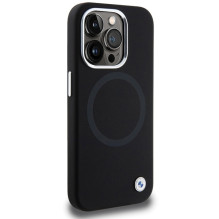 BMW Signature Liquid Silicone MagSafe case for iPhone 15 Pro - black