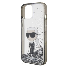 Karl Lagerfeld KLHCP15SLKKNSK iPhone 15 6.1' skaidrus kietas dėklas Liquid Glitter Ikonik