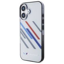 BMW Motosport IML Random Stripes iPhone 16 dėklas – pilkas