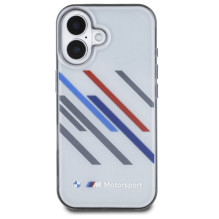 BMW Motosport IML Random Stripes iPhone 16 dėklas – pilkas