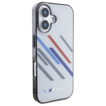 BMW Motosport IML Random Stripes iPhone 16 dėklas – pilkas
