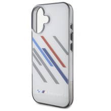 BMW Motosport IML Random Stripes iPhone 16 dėklas – pilkas