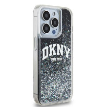 Etui DKNY Liquid Glitter Big Logo na iPhone 15 Pro - czarne Etui DKNY Liquid Glitter Big Logo na iPhone 15 Pro - czarne