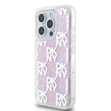 Etui DKNY Liquid Glitter Multilogo na iPhone 15 Pro - różowe Etui DKNY Liquid Glitter Multilogo na iPhone 15 Pro - różowe