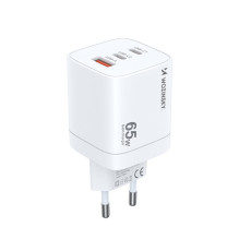 „Wozinsky CGWCW 65W GaN“ sieninis įkroviklis USB-A / 2 x USB-C – baltas