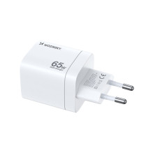 „Wozinsky CGWCW 65W GaN“ sieninis įkroviklis USB-A / 2 x USB-C – baltas