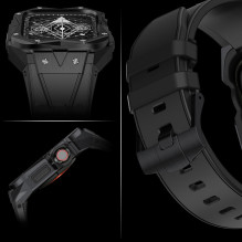 RETURNED ITEM Kingxbar CYF140 2in1 armored case for Apple Watch 9, 8, 7 (45 mm) made of stainless steel with a strap, bl RETURNED ITEM Kingxbar CYF140 2in1 armored case for Apple Watch 9, 8, 7 (45 mm) made of stainless steel with a strap, bl