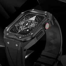 GRĄŽINAMAS PREKĖS Kingxbar CYF140 2in1 šarvuotas dėklas Apple Watch 9, 8, 7 (45 mm) pagamintas iš nerūdijančio plieno su GRĄŽINAMAS PREKĖS Kingxbar CYF140 2in1 šarvuotas dėklas Apple Watch 9, 8, 7 (45 mm) pagamintas iš nerūdijančio plieno su