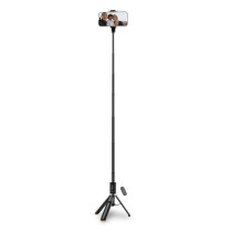 Tech-Protect L08S Bluetooth selfie stick with remote control, tripod up to 141cm - black