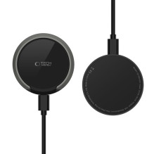 Tech-Protect QI15W-A33 indukcinis įkroviklis su MagSafe ir stovu su USB-A / USB-C laidu - juodas