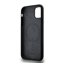 DKNY skysto silikono baltas spausdintas logotipas MagSafe dėklas, skirtas iPhone 11 / Xr - juodas DKNY skysto silikono baltas spausdintas logotipas MagSafe dėklas, skirtas iPhone 11 / Xr - juodas