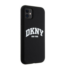 DKNY skysto silikono baltas spausdintas logotipas MagSafe dėklas, skirtas iPhone 11 / Xr - juodas DKNY skysto silikono baltas spausdintas logotipas MagSafe dėklas, skirtas iPhone 11 / Xr - juodas