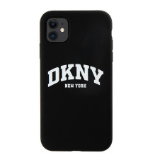 DKNY skysto silikono baltas spausdintas logotipas MagSafe dėklas, skirtas iPhone 11 / Xr - juodas DKNY skysto silikono baltas spausdintas logotipas MagSafe dėklas, skirtas iPhone 11 / Xr - juodas