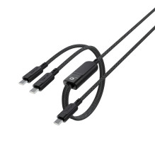 Acefast C5 USB-C - USB-C / USB-C 2in1 100W 480Mb / s cable - black