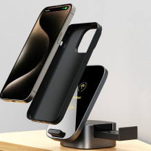 Dudao A11Pro+ 15W 3in1 indukcinis įkroviklis telefonui / išmaniesiems laikrodžiams / ausinėms - juodas