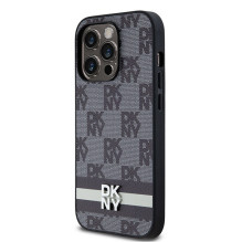 DKNY odinis languotas monofoninis raštas ir spausdintos juostelės iPhone 14 Pro dėklas – juodas