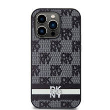 DKNY odinis languotas monofoninis raštas ir spausdintos juostelės iPhone 14 Pro dėklas – juodas