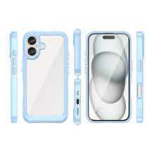 Kosmoso dėklas su geliniu rėmeliu, skirtas iPhone 16 Plus – mėlynas