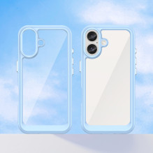 Kosmoso dėklas su geliniu rėmeliu, skirtas iPhone 16 Plus – mėlynas