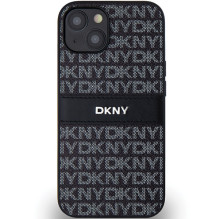 DKNY odinis mono juostinis ir metalinis logotipo dėklas, skirtas iPhone 15 Plus / 14 Plus – juodas