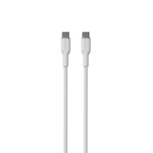 Puro Soft USB-C – USB-C 60W 1,5m silikoninis laidas – baltas