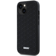 DKNY 3D Rubber Repeat Pattern dėklas, skirtas iPhone 15 Plus - juodas