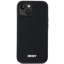 DKNY 3D Rubber Repeat Pattern case for iPhone 15 Plus - black