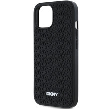 DKNY 3D Rubber Repeat Pattern dėklas, skirtas iPhone 15 Plus - juodas