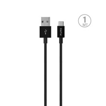 Puro White USB-A USB-C laidas 1m - juodas