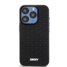 DKNY 3D Rubber Repeat Pattern dėklas, skirtas iPhone 15 Pro Max - juodas